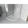 Mexen Rio 90 x 90 cm Semi-Circular Shower Enclosure, White Stripes, Chrome + Flat Tray, White - 863-090-090-01-20-4110