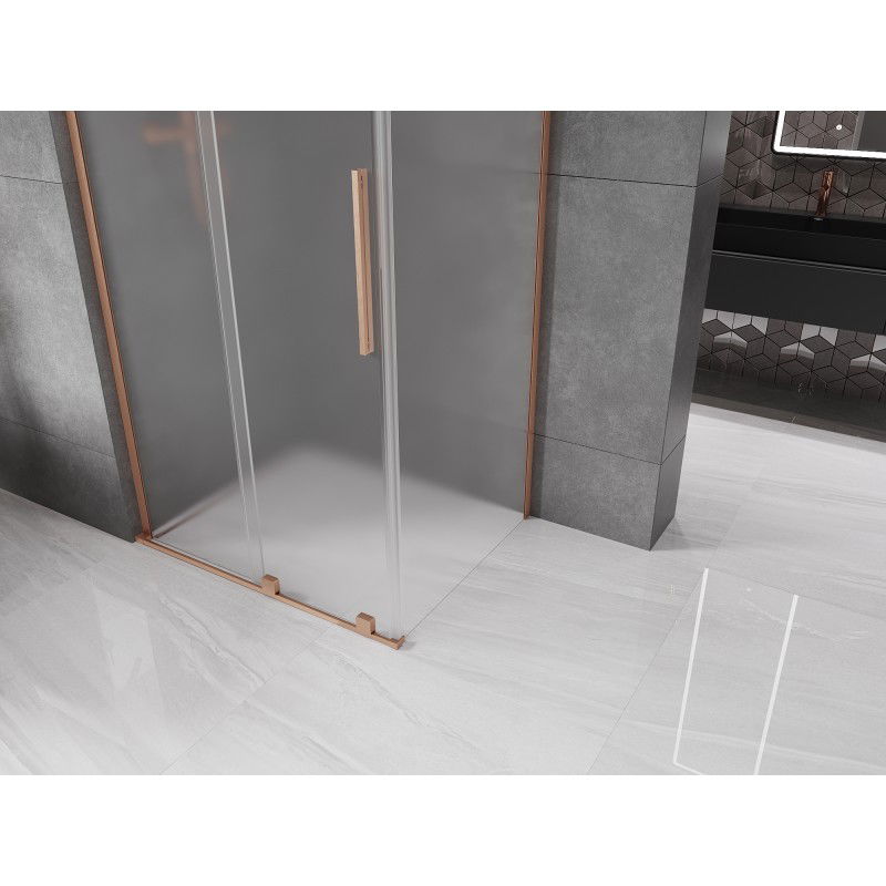 Mexen Velar L sliding shower cabin 120 x 110 cm, frost, brushed copper - 871-120-110-33-65