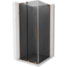 Mexen Velar L sliding shower cabin 110 x 110 cm, graphite, brushed copper - 871-110-110-43-65