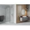 Mexen Rio shower cabin semi-circular 80 x 80 cm, frosted, chrome + Flat tray, white - 863-080-080-01-30-4110