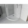 Mexen Rio shower cabin semi-circular 80 x 80 cm, frosted, chrome + Flat tray, white - 863-080-080-01-30-4110