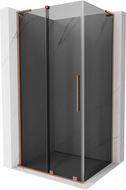 Mexen Velar L sliding shower enclosure 90 x 110 cm, graphite, brushed copper - 871-090-110-43-65