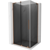 Mexen Velar L Sliding Shower Enclosure 100 x 85 cm, Graphite, Brushed Copper - 871-100-085-43-65