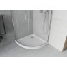 Mexen Rio semi-circular shower cabin 80 x 80 cm, frosted, chrome + Flat shower tray, white - 863-080-080-01-30-4110