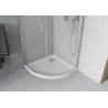 Mexen Rio shower cabin semi-circular 80 x 80 cm, frosted, chrome + Flat tray, white - 863-080-080-01-30-4110