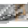 Mexen Rio Semi-Circular Shower Cabin 90 x 90 cm, Frosted, Chrome + Flat Tray, White - 863-090-090-01-30-4110