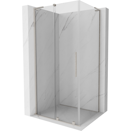 Mexen Velar L sliding shower enclosure 110 x 90 cm, transparent, brushed nickel - 871-110-090-03-97