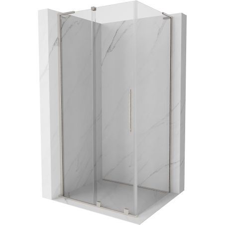 Mexen Velar L sliding shower cabin 110 x 100 cm, transparent, brushed nickel - 871-110-100-03-97
