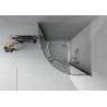 Mexen Rio semi-circular shower cabin 80 x 80 cm, graphite, chrome + Flat shower tray, white - 863-080-080-01-40-4110