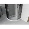 Mexen Rio 90 x 90 cm semicircular shower cabin, graphite, chrome + Flat tray, white - 863-090-090-01-40-4110