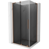 Mexen Velar L shower cabin sliding 120 x 100 cm, graphite, brushed copper - 871-120-100-43-65
