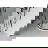 Mexen Rio Round Shower Cabin 90 x 90 cm, Transparent, Black + Flat Shower Tray, White - 863-090-090-70-00-4110B