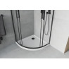Mexen Rio semi-circular shower cabin 90 x 90 cm, transparent, black + Flat shower tray, white - 863-090-090-70-00-4110B