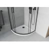 Mexen Rio Semi-circular Shower Cabin 90 x 90 cm, Transparent, Black + Flat Tray, White - 863-090-090-70-00-4110B