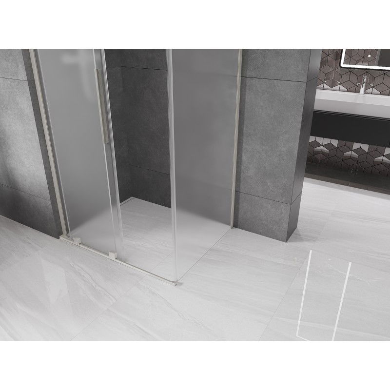 Mexen Velar L sliding shower cabin 90 x 120 cm, frost, brushed nickel - 871-090-120-33-97