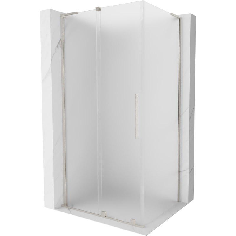 Mexen Velar L sliding shower enclosure 100 x 80 cm, frost, brushed nickel - 871-100-080-33-97