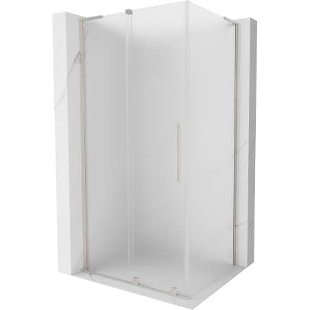 Mexen Velar L sliding shower enclosure 100 x 80 cm, frost, brushed nickel - 871-100-080-33-97