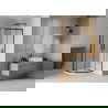 Mexen Rio Round Shower Cabin 90 x 90 cm, Transparent, Black + Flat Shower Tray, White - 863-090-090-70-00-4110B