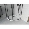 Mexen Rio semi-circular shower cabin 90 x 90 cm, transparent, black + Flat shower tray, white - 863-090-090-70-00-4110B