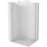 Mexen Velar L Sliding Shower Enclosure 110 x 100 cm, Frosted, Brushed Nickel - 871-110-100-33-97