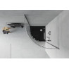 Mexen Rio semi-circular shower cabin 80 x 80 cm, transparent, chrome + Flat shower tray, black - 863-080-080-01-00-4170