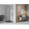 Mexen Rio semi-circular shower cabin 80 x 80 cm, transparent, chrome + Flat shower tray, black - 863-080-080-01-00-4170