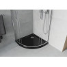 Mexen Rio semi-circular shower cabin 90 x 90 cm, transparent, chrome + Flat shower tray, black - 863-090-090-01-00-4170