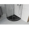 Mexen Rio semi-circular shower cabin 90 x 90 cm, transparent, chrome + Flat shower tray, black - 863-090-090-01-00-4170
