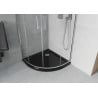Mexen Rio shower cabin semicircular 90 x 90 cm, transparent, chrome + Flat tray, black - 863-090-090-01-00-4170