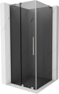 Mexen Velar L shower enclosure sliding 90 x 90 cm, graphite, brushed nickel - 871-090-090-43-97