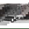Mexen Velar L sliding shower cabin 100 x 100 cm, graphite, brushed nickel - 871-100-100-43-97