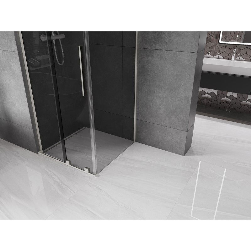 Mexen Velar L Sliding Shower Enclosure 120 x 120 cm, Graphite, Brushed Nickel - 871-120-120-43-97