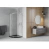 Mexen Rio semi-circular shower cabin 80 x 80 cm, frost, chrome + black Flat shower tray - 863-080-080-01-30-4170