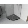 Mexen Rio semi-circular shower cabin 80 x 80 cm, frost, chrome + black Flat shower tray - 863-080-080-01-30-4170