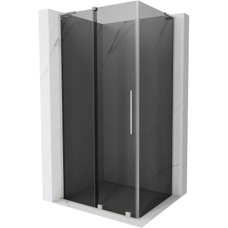 Mexen Velar L sliding shower enclosure 100 x 80 cm, graphite, brushed nickel - 871-100-080-43-97