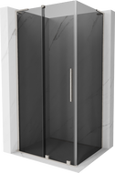 Mexen Velar L sliding shower cabin 100 x 90 cm, graphite, brushed nickel - 871-100-090-43-97