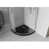 Mexen Rio semi-circular shower cabin 80 x 80 cm, frost, chrome + black Flat shower tray - 863-080-080-01-30-4170