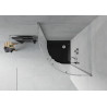 Mexen Rio semi-circular shower cabin 80 x 80 cm, frost, chrome + black Flat shower tray - 863-080-080-01-30-4170