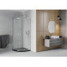 Mexen Rio semi-circular shower cabin 80 x 80 cm, frost, chrome + black Flat shower tray - 863-080-080-01-30-4170