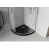 Mexen Rio semi-circular shower cabin 90 x 90 cm, frost, chrome + Flat black shower tray - 863-090-090-01-30-4170