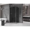 Mexen Velar L sliding shower enclosure 110 x 100 cm, graphite, brushed nickel - 871-110-100-43-97