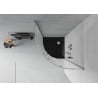 Mexen Rio Semi-Circular Shower Enclosure 90 x 90 cm, Frosted, Chrome + Flat Tray, Black - 863-090-090-01-30-4170