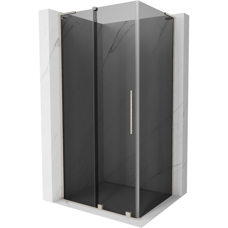 Mexen Velar L sliding shower cabin 120 x 100 cm, graphite, brushed nickel - 871-120-100-43-97