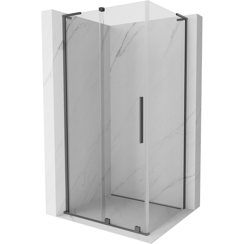 Mexen Velar L sliding shower cabin 90 x 80 cm, transparent, gun metal - 871-090-080-03-95