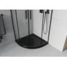 Mexen Rio semicircular shower enclosure 90 x 90 cm, transparent, black + Flat tray, black - 863-090-090-70-00-4170B