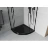 Mexen Rio semicircular shower enclosure 90 x 90 cm, transparent, black + Flat tray, black - 863-090-090-70-00-4170B