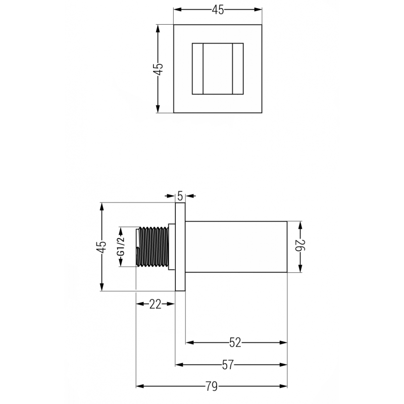 Mexen Cube shower holder, black - 79350-70