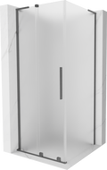 Mexen Velar L sliding shower enclosure 120 x 120 cm, frost, gun metal - 871-120-120-33-95