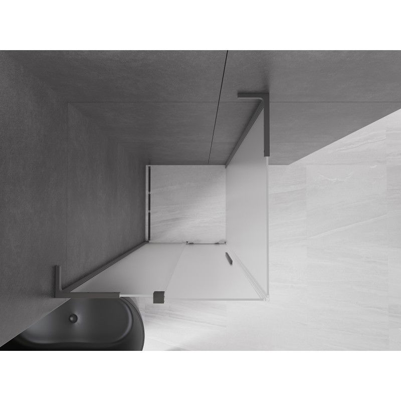 Mexen Velar L Sliding Shower Enclosure 100 x 100 cm, Frosted, Gun Metal - 871-100-100-33-95
