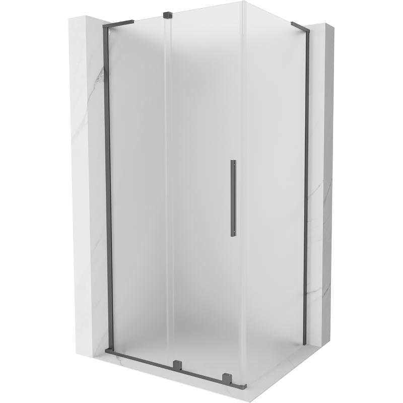 Mexen Velar L sliding shower cabin 90 x 100 cm, frost, gun metal - 871-090-100-33-95